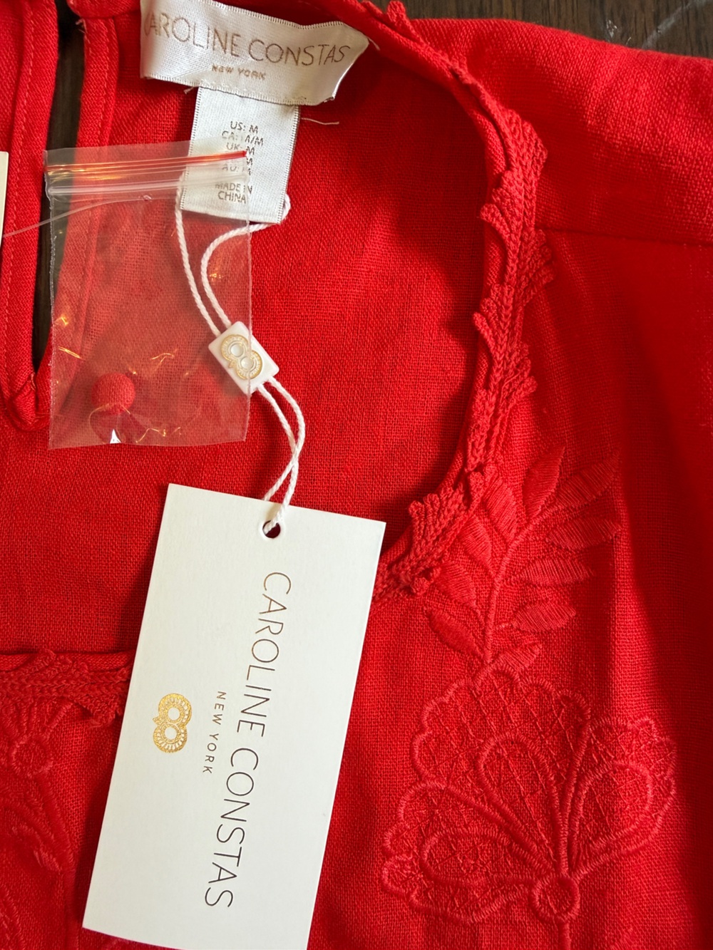 Caroline Constas Red Embroidered Sleeveless Tank - Picture 8 of 8